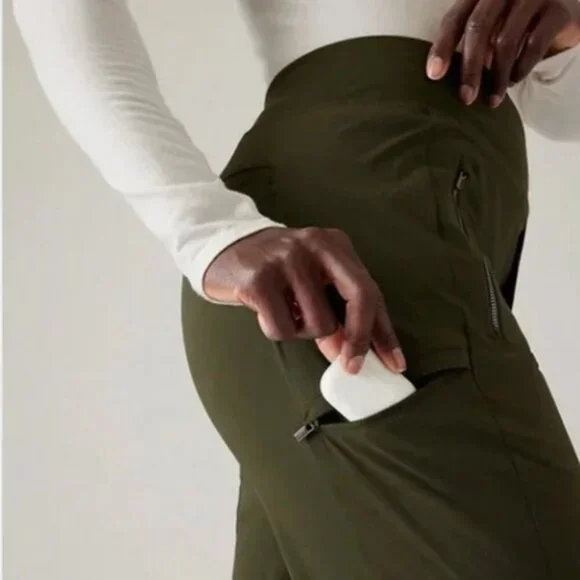 Athleta Trekkie North Aspen Olive High Rise Joggers - Picture 2 of 16